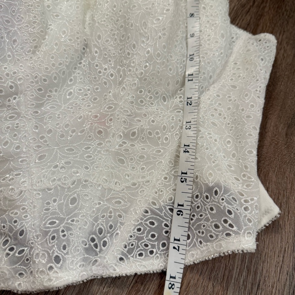 Victoria Secret Corset Top Women’s Large 38 D White Eyelet Yellow Ribbon Boning - Picture 5 of 7